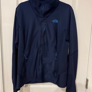 The North Face Women's Dark Blue Jacket with zip pockets - Size XL